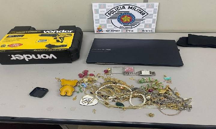 ARARASSP; APÓS FURTAR OBJETOS DE RESIDÊNCIA INDIVÍDUO ACABA PRESO PELA POLÍCIA MILITAR NO JARDIM CÂNDIDA.