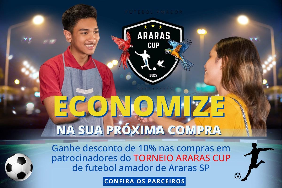 EMPRESAS QUE PATROCINAM O ARARAS CUP OFERECEM DESCONTOS PARA COMPRAS EM ARARAS SP