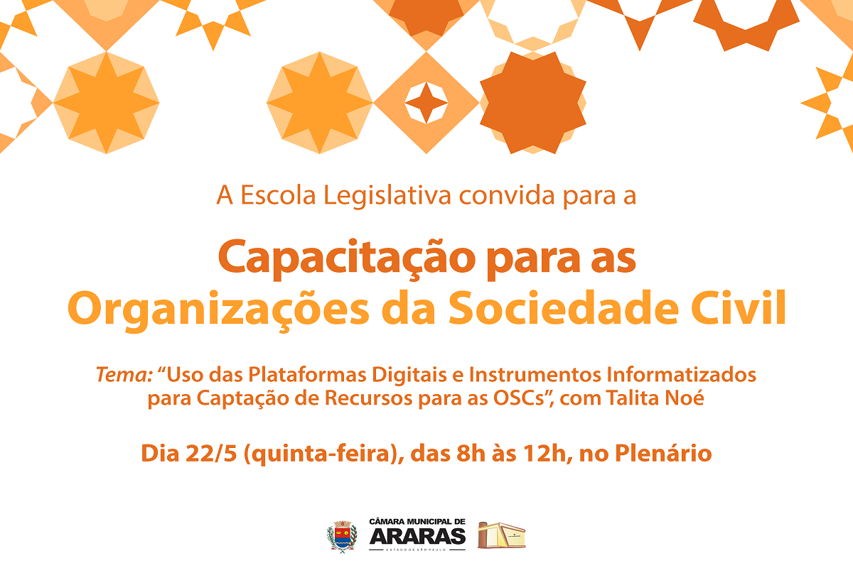 Escola Legislativa promove capacitação para organizações da sociedade civil na quinta-feira