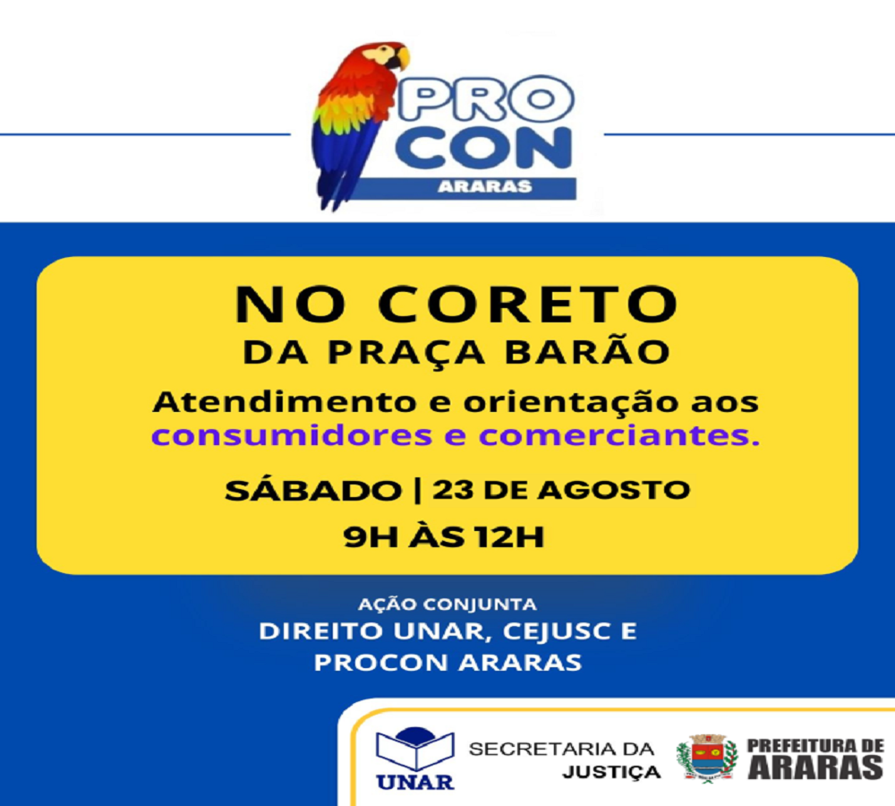 “Procon na Praça” acontece neste sábado