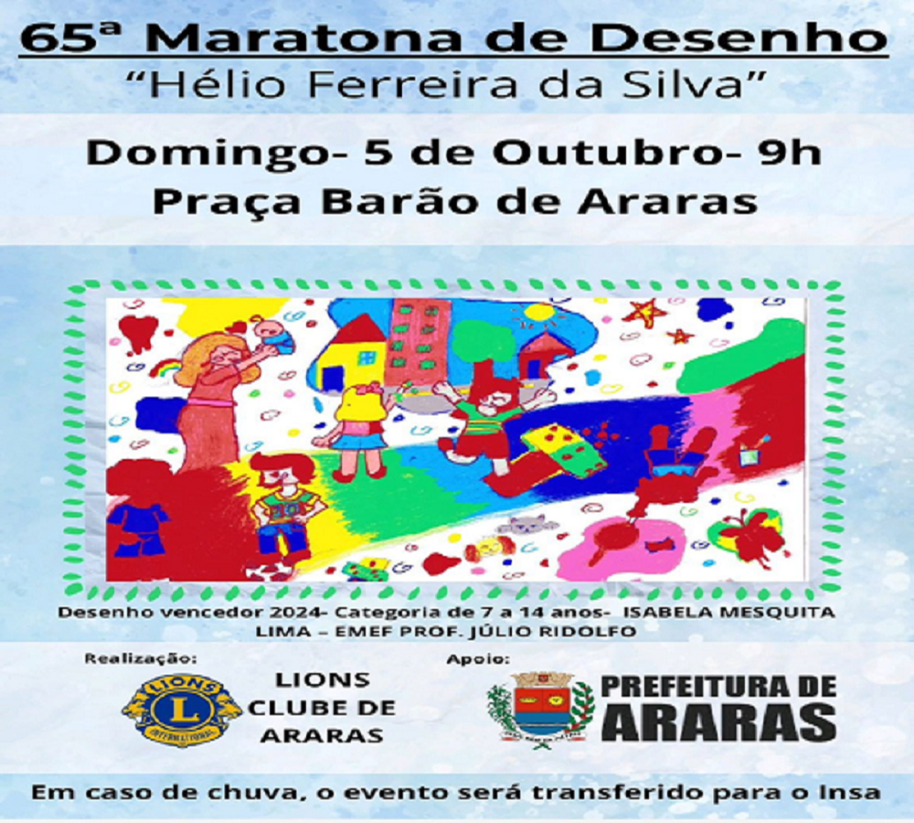 65ª Maratona de Desenho acontece neste domingo