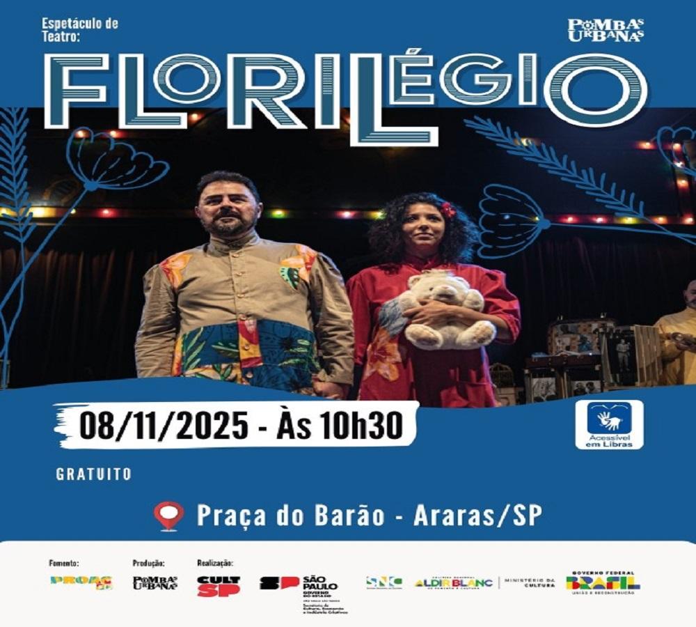 Coreto recebe o espetáculo teatral “Florilégio” neste sábado