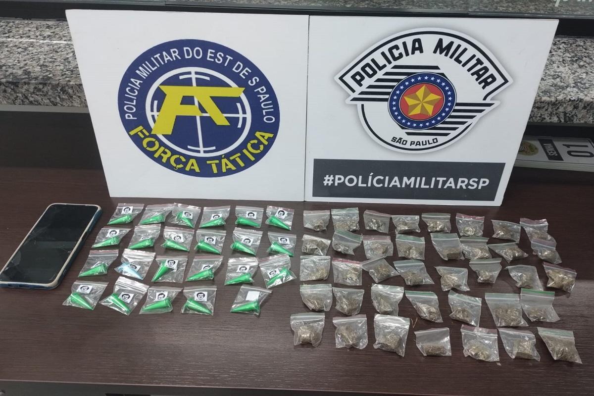 Força Tática prende homem em flagrante por tráfico de drogas no Jardim Empyreo, em Leme SP