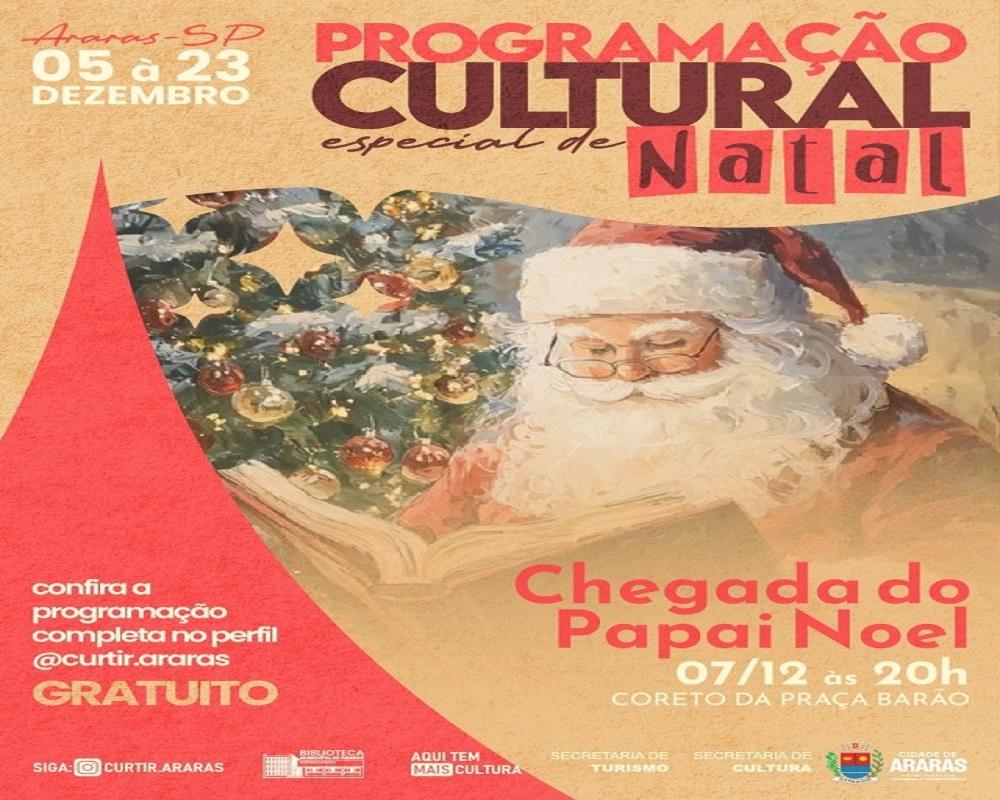 Programação de Natal: Chegada do Papai Noel é neste domingo