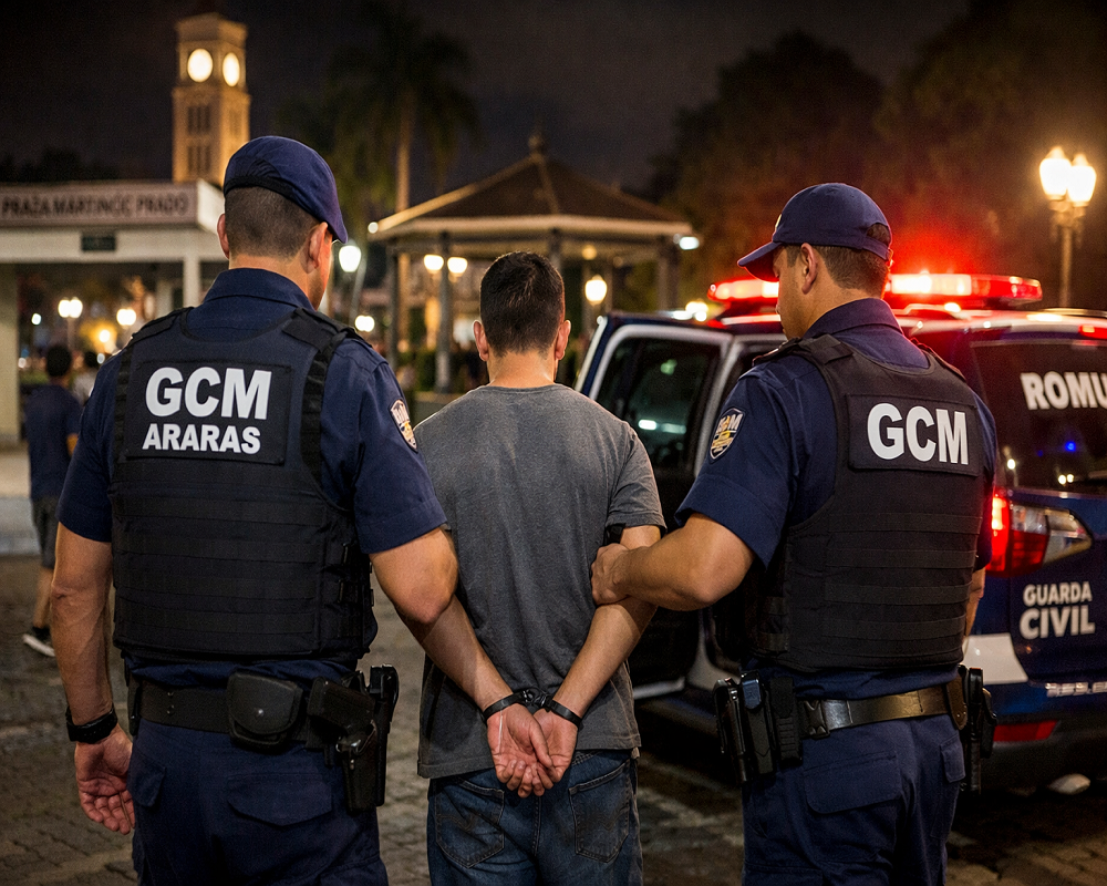 GCM CAPTURA PROCURADO COM QUATRO MANDADOS EM ABERTO NO CENTRO DE ARARAS