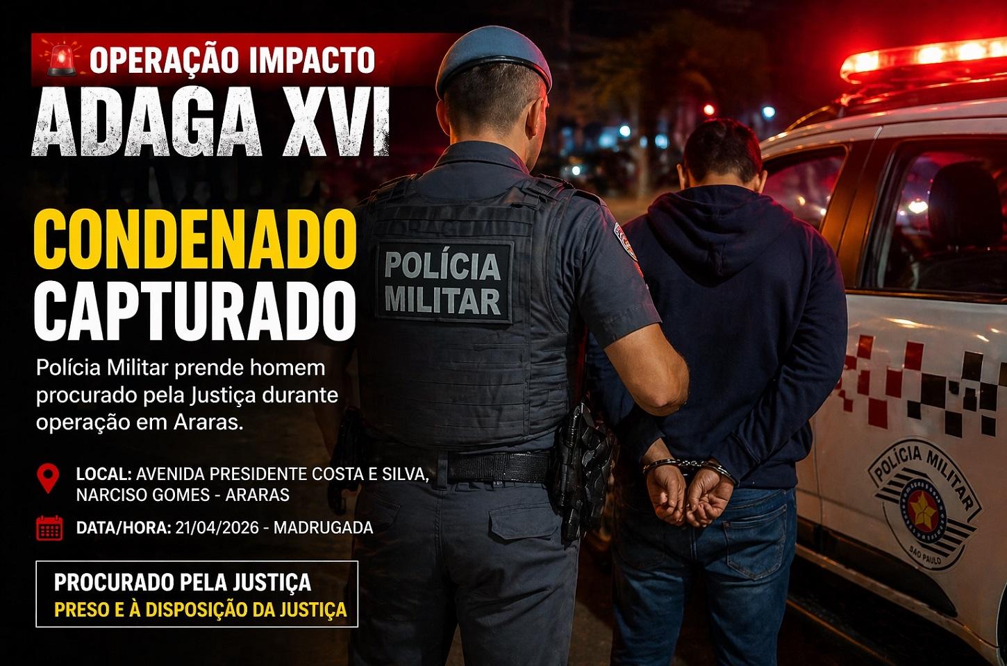 Condenado pela Justiça é capturado pela Polícia Militar no bairro Narciso Gomes em Araras SP
