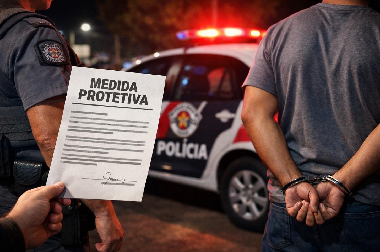DESCUMPRIMENTO DE MEDIDA PROTETIVA TERMINA EM OCORRÊNCIA POLICIAL EM ARARAS SP
