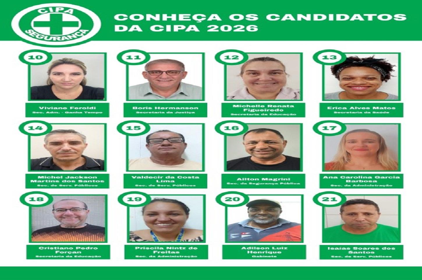 Divulgados os candidatos da CIPA 2026