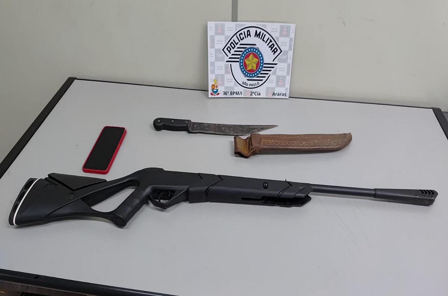 Homem é preso após ameaçar vítimas de morte e invadir residência na zona rural de Araras SP