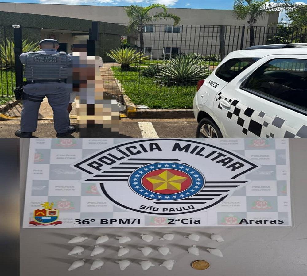 TRÁFICO DE ENTORPECENTES EM ARARAS TERMINA COM PRISÃO DURANTE OPERAÇÃO DA POLÍCIA MILITAR