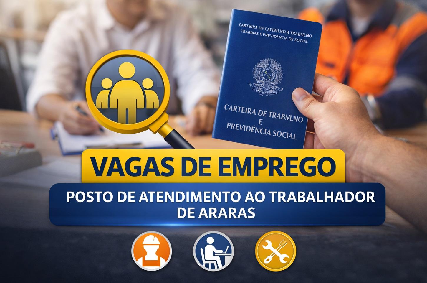VAGAS DE EMPREGO - PAT ARARAS SP - TERÇA-FEIRA - 14/04/2026