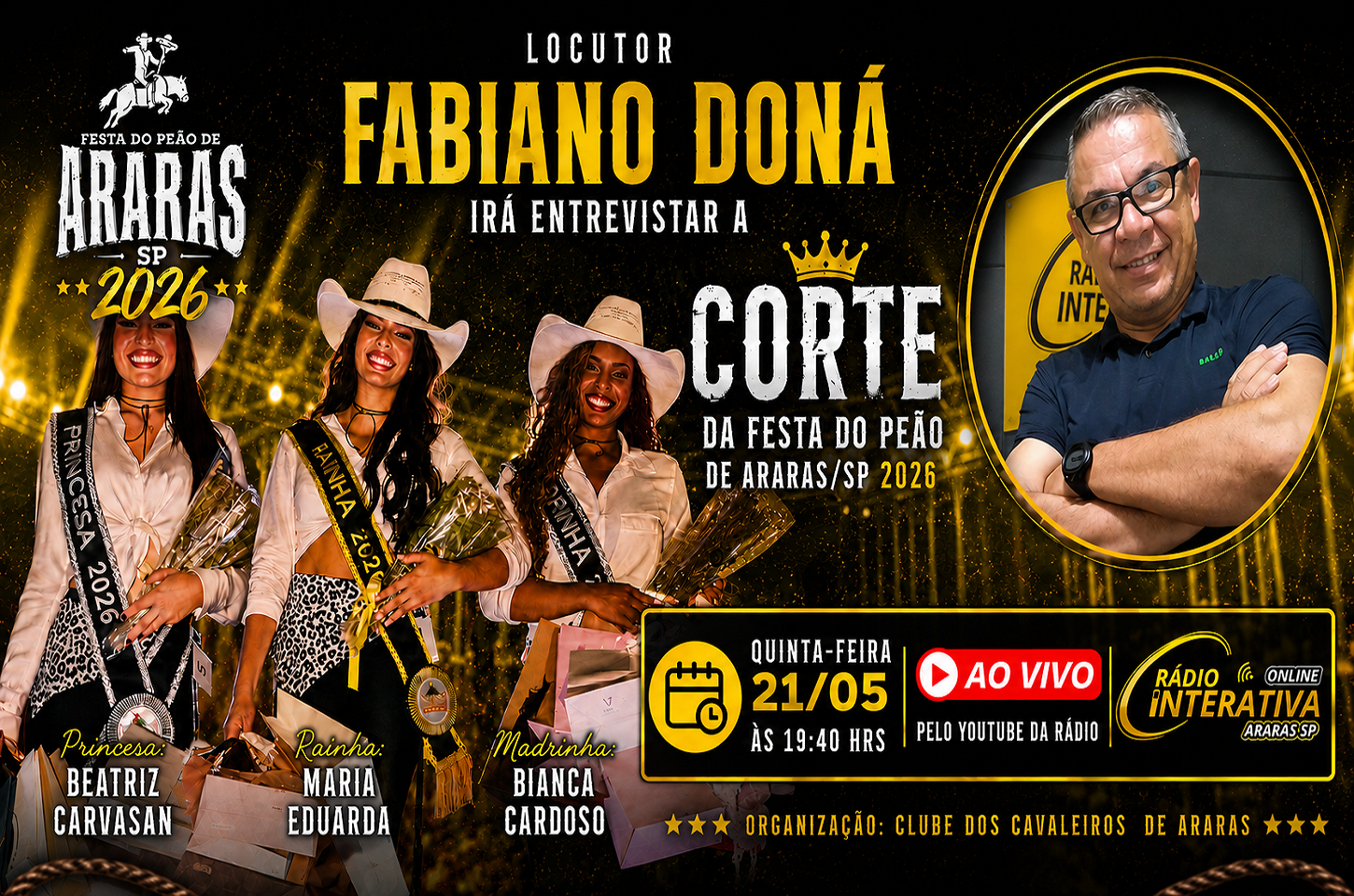ENTREVISTA 21/05/2026 - RAINHA/ MADRINHA E PRINCESA - FESTA DO PEÃO DE ARARAS