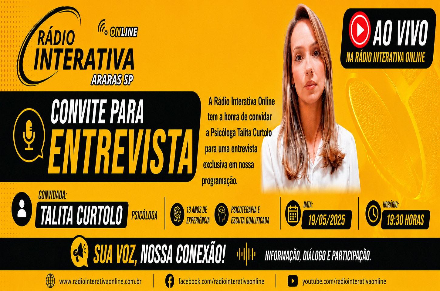 ENTREVISTA ESPECIAL - DRA. TALITA CURTULO - PSICÓLOGA - 19/05/2026