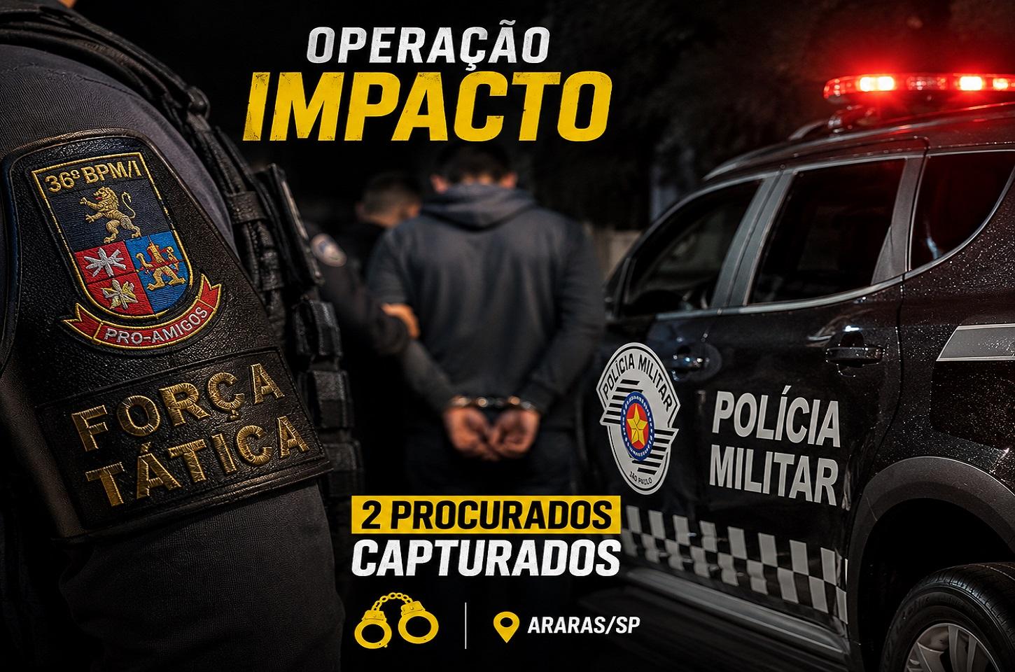 Polícia Militar captura dois procurados da Justiça durante Operação Impacto em Araras SP