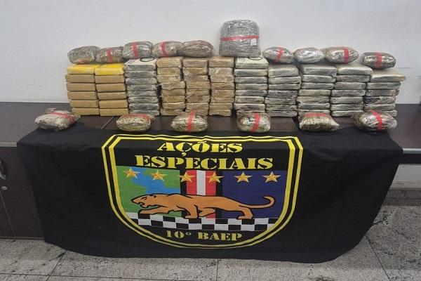 DROGAS APREENDIDAS VEÍCULO MONTANA