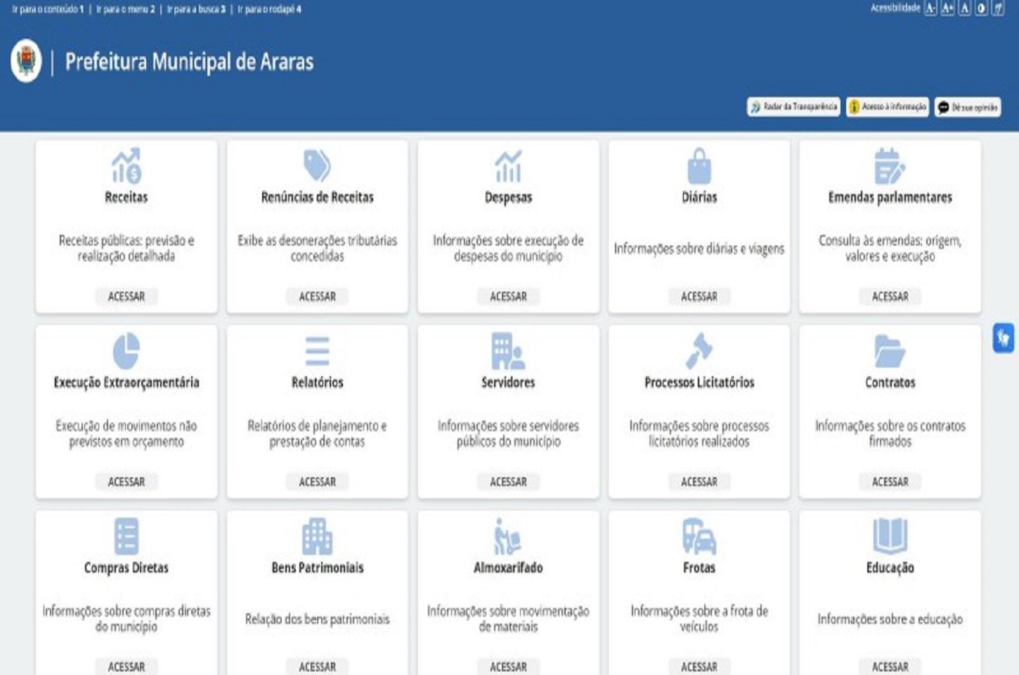 Prefeitura de Araras lança novo Portal da Transparência