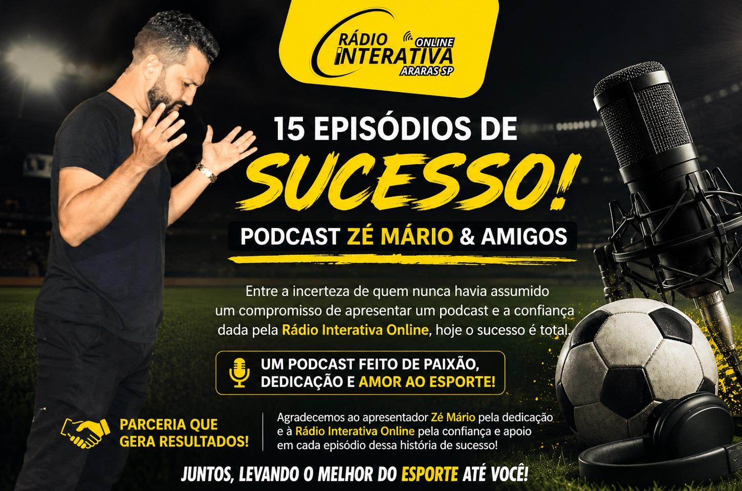 15 Episódios de Sucesso: Podcast Zé Mário & Amigos fortalece parceria com a Rádio Interativa Online