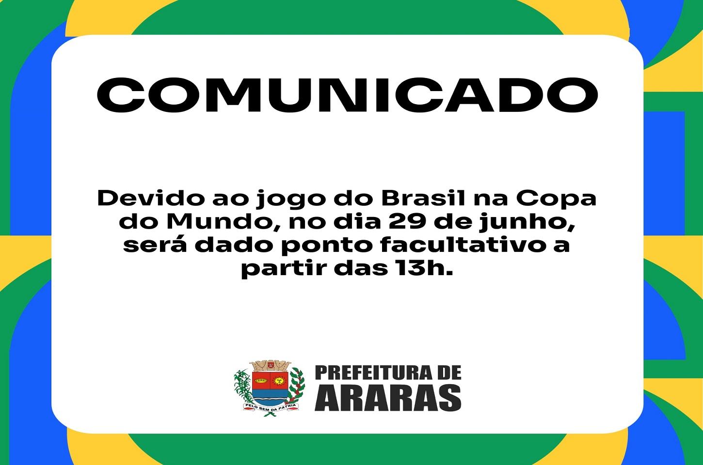 Copa do Mundo: expedientes das repartições públicas se encerram às 13h na segunda-feira