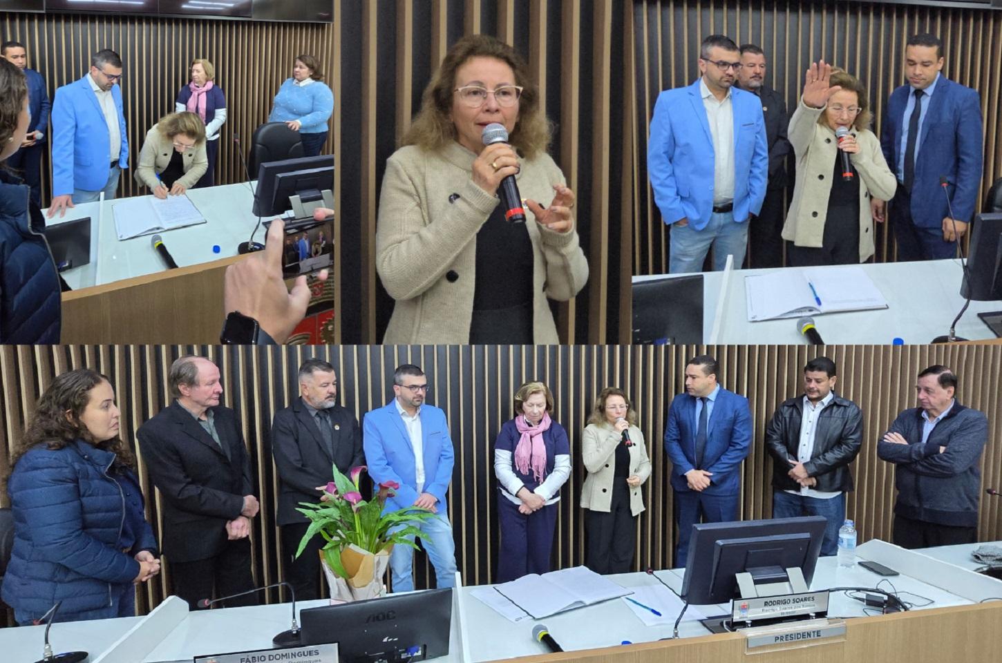 Elaine Maria Ferreira da Silva Brambilla toma posse como prefeita de Araras