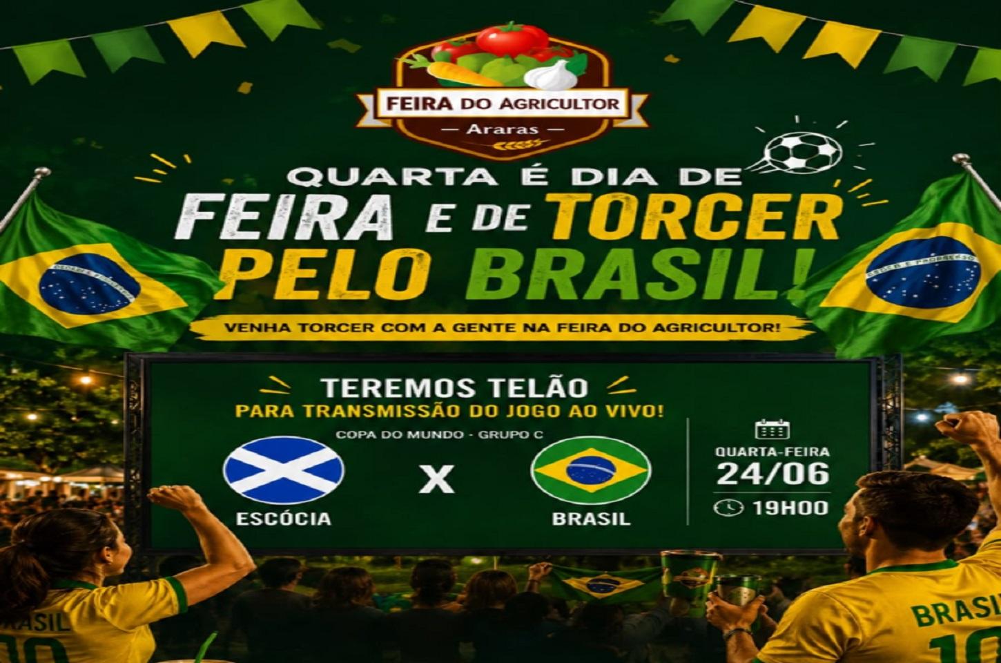Feira do Agricultor terá telão para assistir o jogo do Brasil na Copa