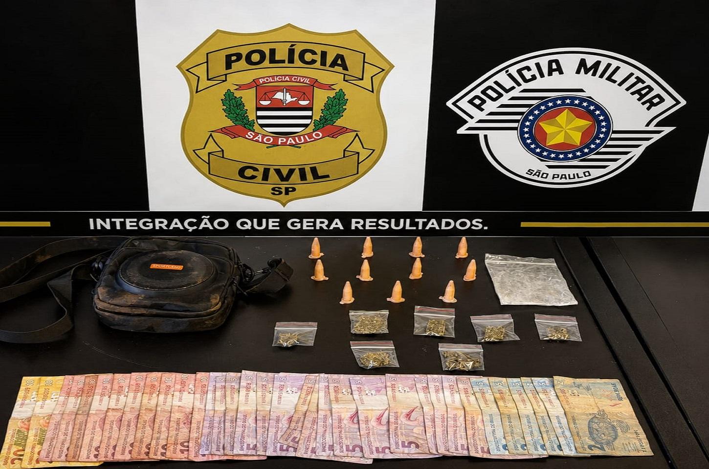 Ação conjunta da PM e Polícia Civil termina com prisão por tráfico de drogas em Araras SP