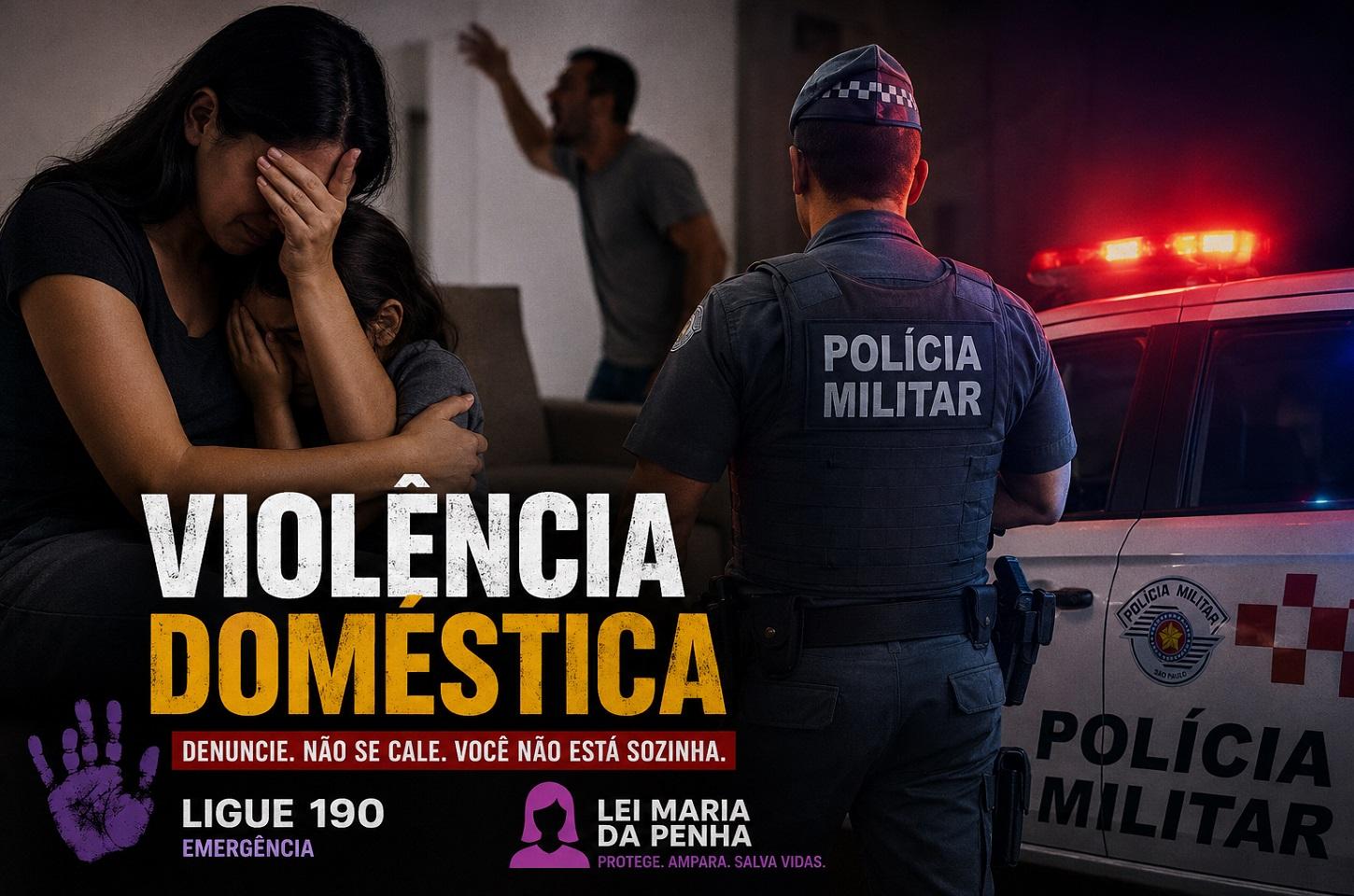 POLÍCIA MILITAR ATENDE OCORRÊNCIA DE VIOLÊNCIA DOMÉSTICA EM ARARAS