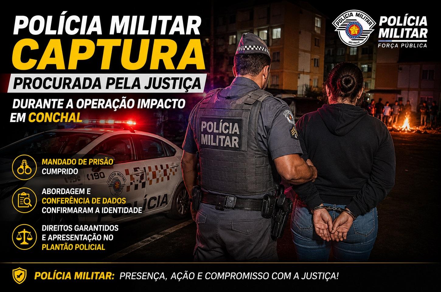 POLÍCIA MILITAR CAPTURA PROCURADA PELA JUSTIÇA DURANTE A OPERAÇÃO IMPACTO EM CONCHAL