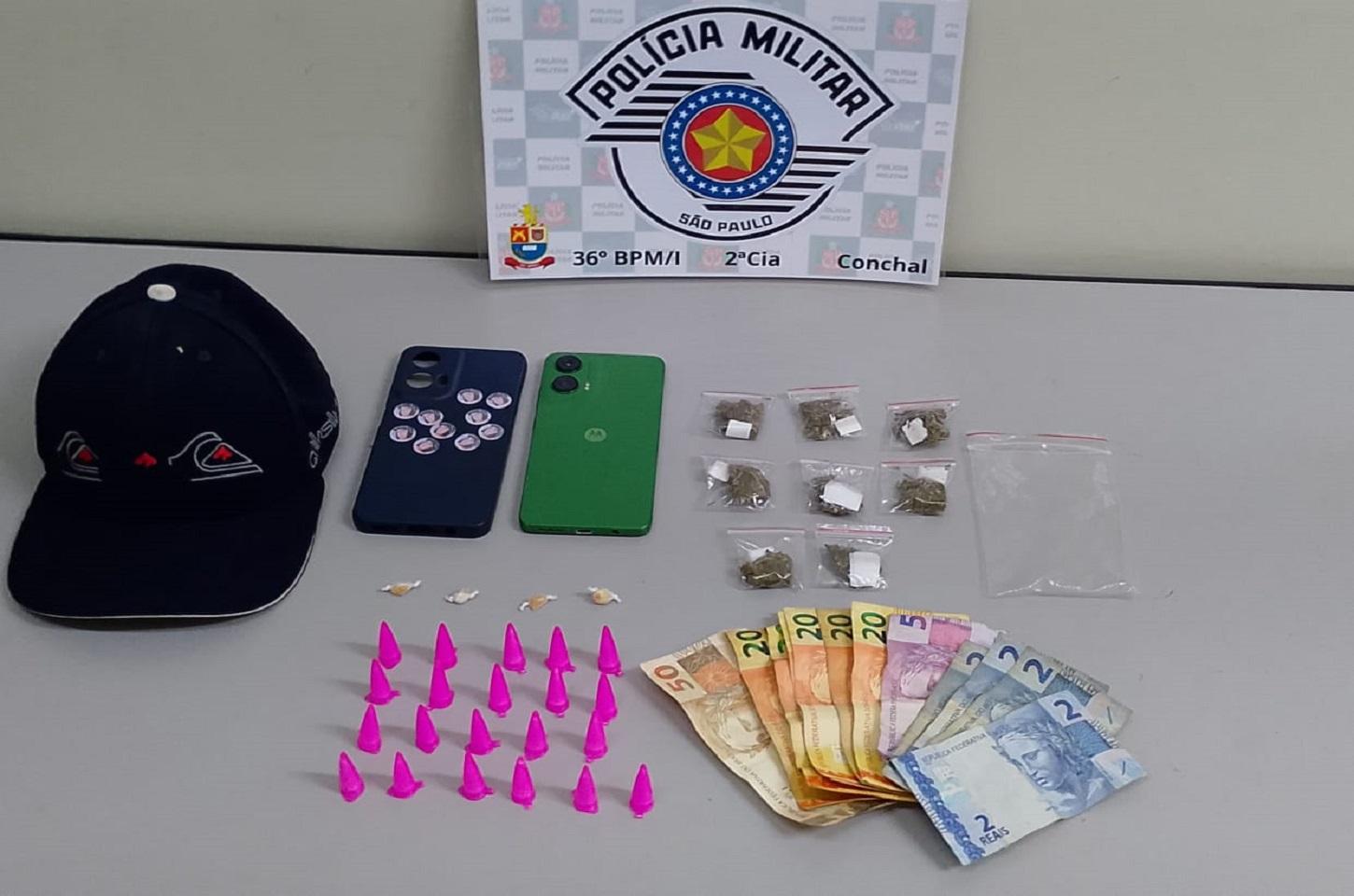 Polícia Militar apreende drogas durante ocorrência envolvendo adolescente em Conchal SP
