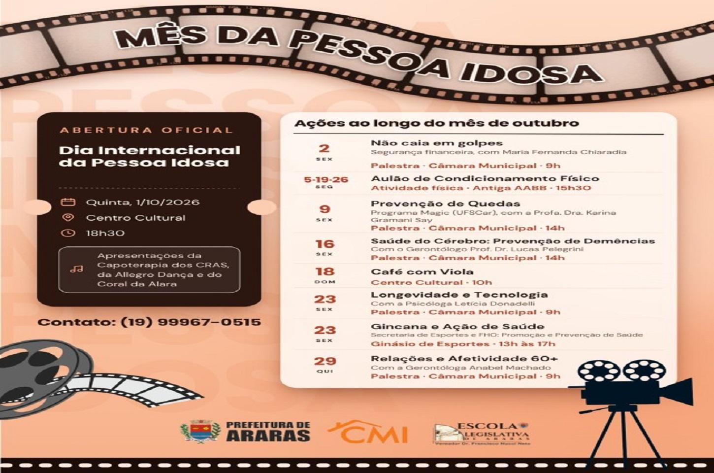 Mês da Pessoa Idosa: abertura acontece na quinta-feira