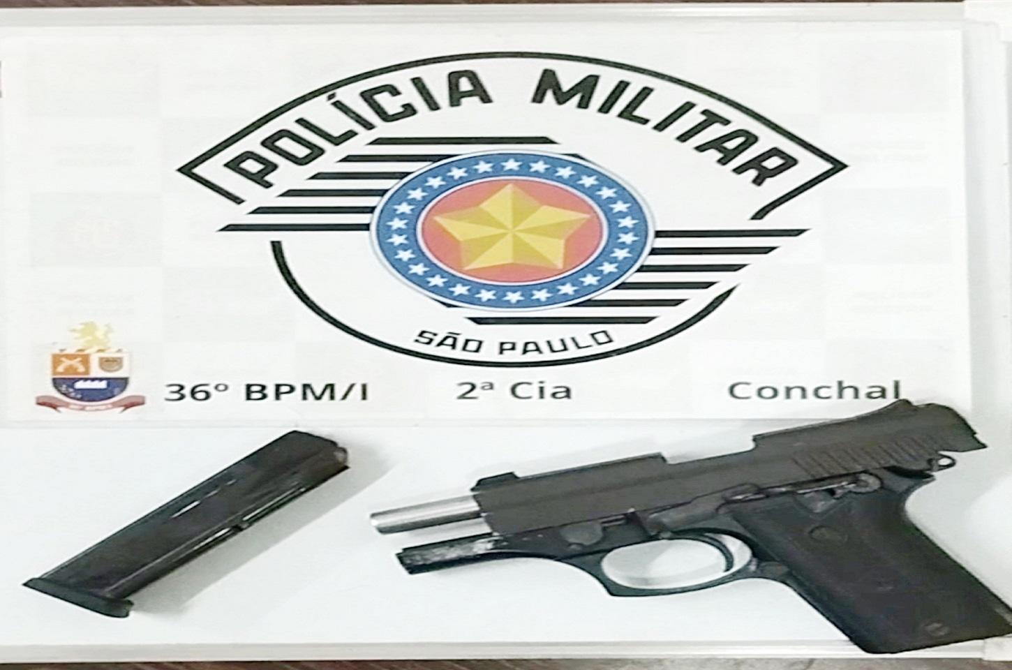 POLÍCIA MILITAR APREENDE ARMA DE FOGO DURANTE A OPERAÇÃO IMPACTO EM CONCHAL SP