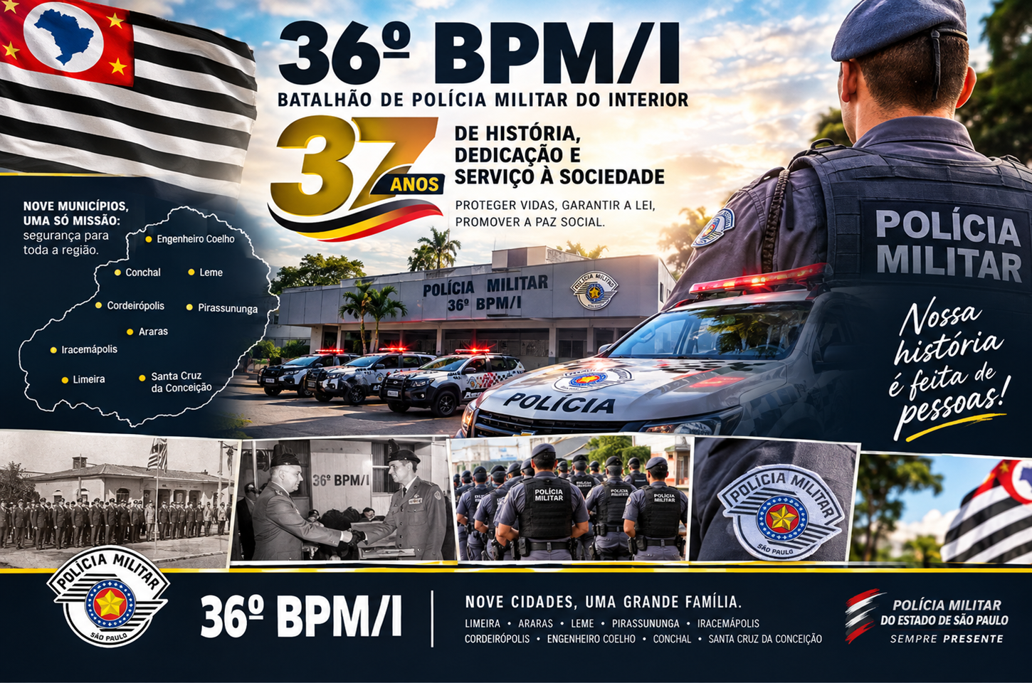 36º bpm/i celebra 37 anos de história na segurança de nove municípios paulistas