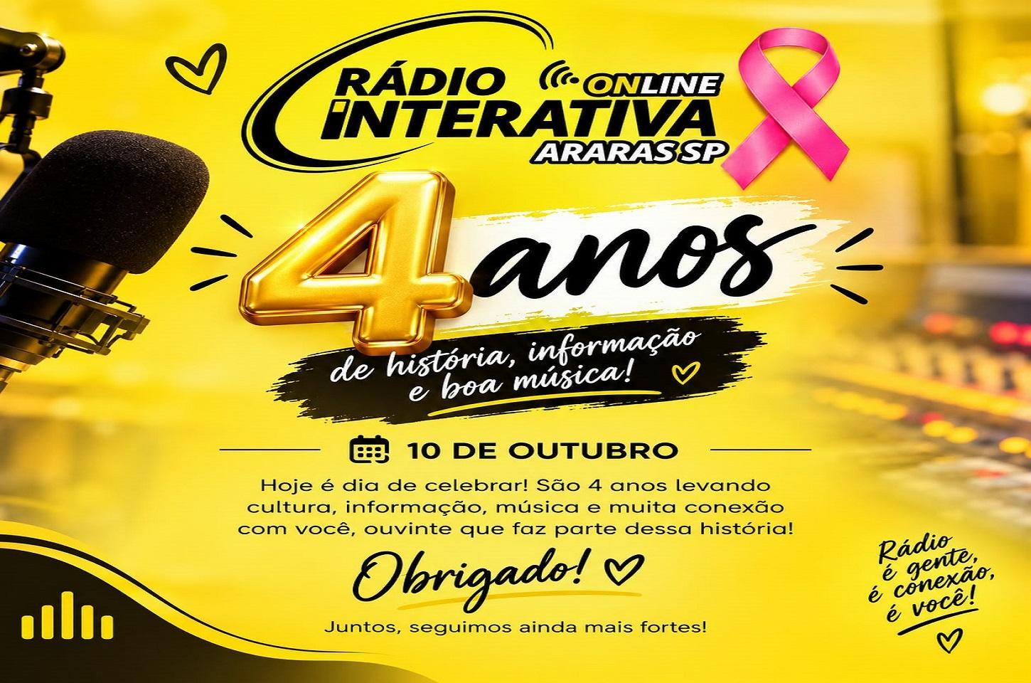 Aniversário da rádio comemora quatro anos de história com programação especial