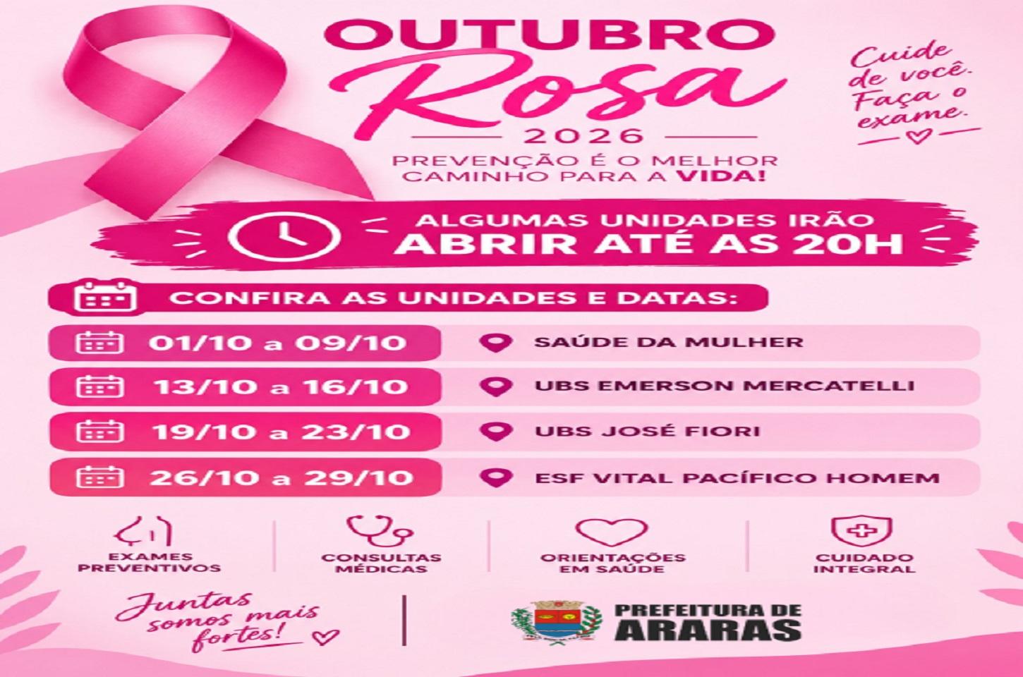 “Outubro Rosa”: Postos de saúde contam com horários estendidos neste mês