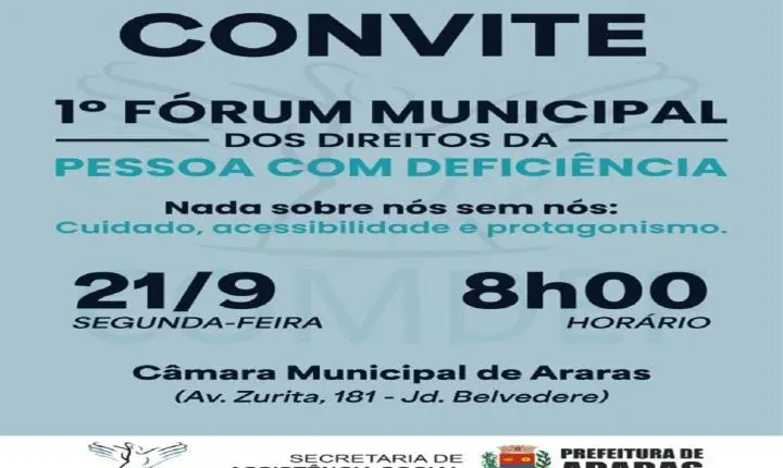 1º Fórum Municipal da Pessoa com Deficiência acontece na segunda-feira