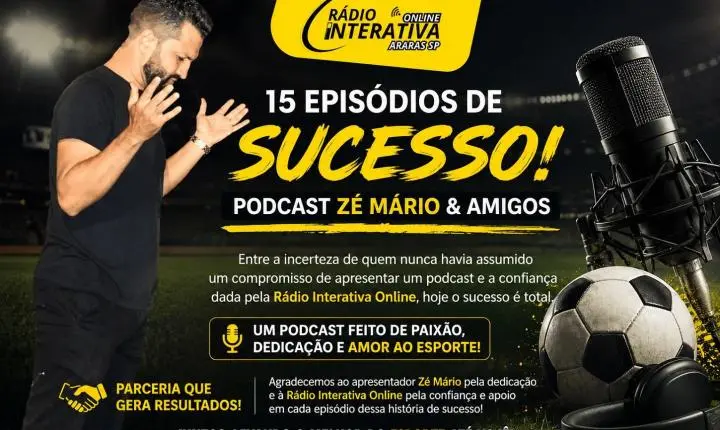 15 Episódios de Sucesso: Podcast Zé Mário & Amigos fortalece parceria com a Rádio Interativa Online