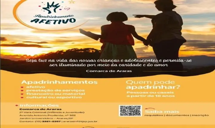 Ararenses podem fazer o apadrinhamento de crianças e adolescentes