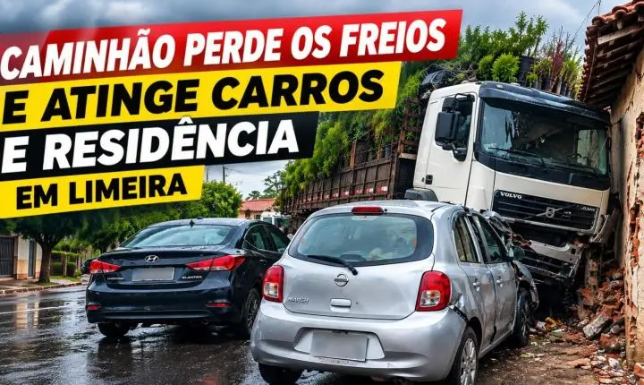 CAMINHÃO ATINGE RESIDÊNCIA
