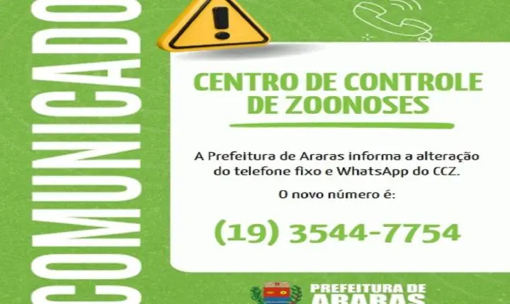 Centro de Controle de Zoonoses atende em novo telefone
