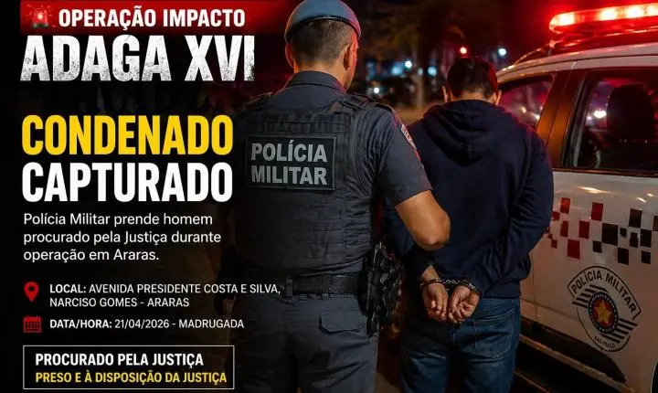 Condenado pela Justiça é capturado pela Polícia Militar no bairro Narciso Gomes em Araras SP