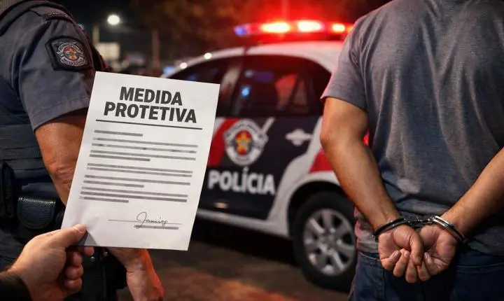 DESCUMPRIMENTO DE MEDIDA PROTETIVA TERMINA EM OCORRÊNCIA POLICIAL EM ARARAS SP