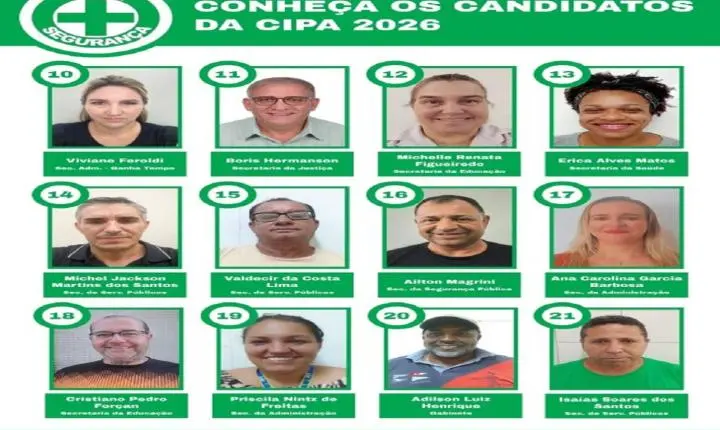 Divulgados os candidatos da CIPA 2026