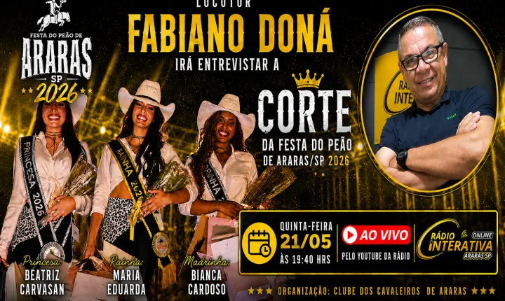 ENTREVISTA 21/05/2026 - RAINHA/ MADRINHA E PRINCESA - FESTA DO PEÃO DE ARARAS