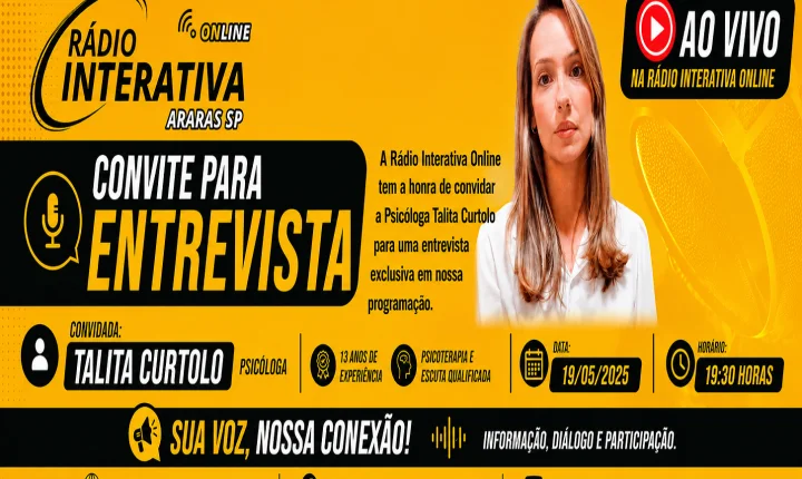 ENTREVISTA ESPECIAL - DRA. TALITA CURTULO - PSICÓLOGA - 19/05/2026