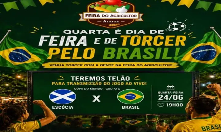 Feira do Agricultor terá telão para assistir o jogo do Brasil na Copa