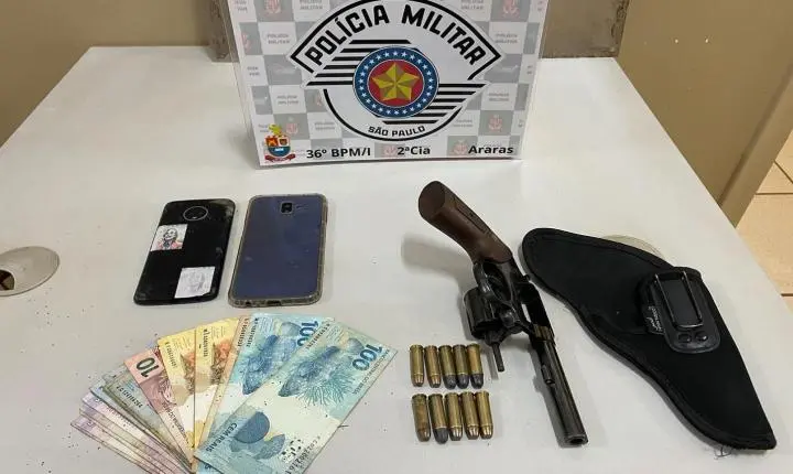 Filho é preso em flagrante por ameaçar a própria mãe e manter arma com numeração raspada em Araras SP