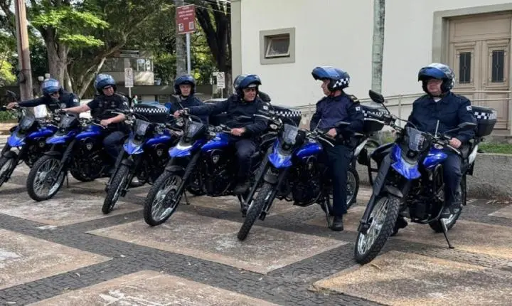 Guarda Municipal recebe novas motocicletas e novos GCMs