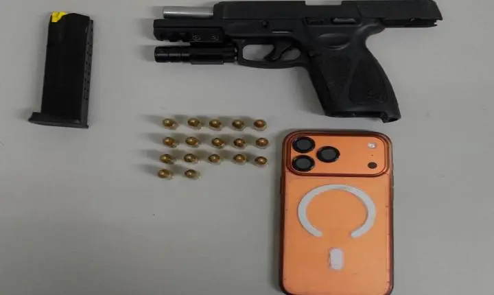 Homem é detido com pistola 9mm após perseguição policial em Conchal SP