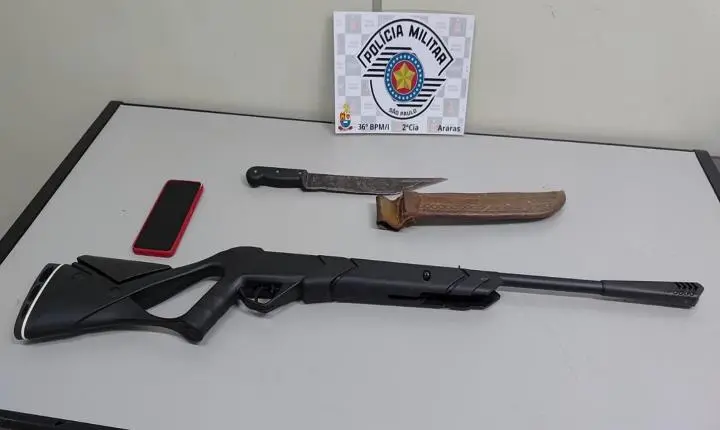 Homem é preso após ameaçar vítimas de morte e invadir residência na zona rural de Araras SP