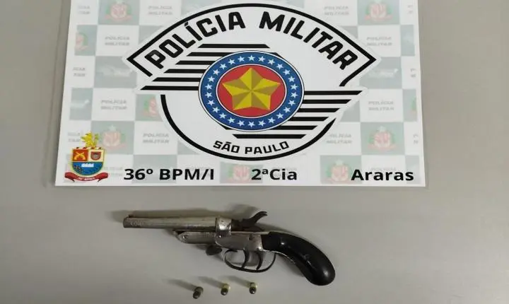 Homem é preso após invadir residência e ameaçar mulher com arma de fogo em Araras SP