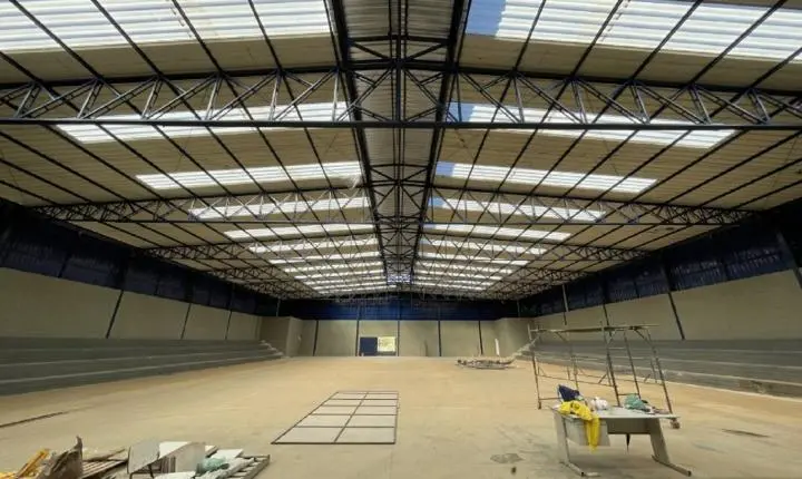 Obras do Ginásio de Esportes do Narciso Gomes estão 75% concluídas